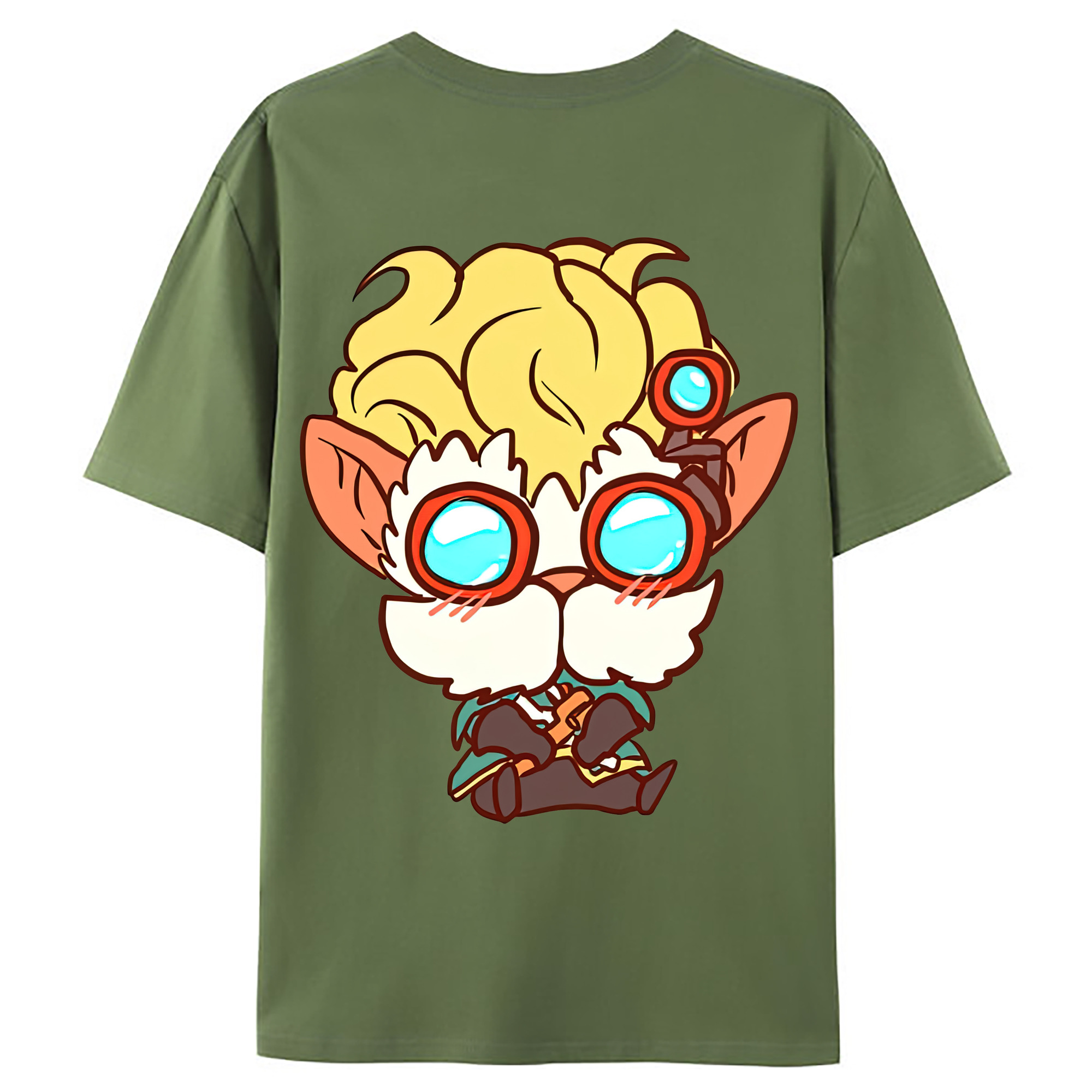 （画像用） リーグ・オブ・レジェンド League of Legends LOL 綿100％ メンズ半袖Tシャツ（バックプリント） 通気性